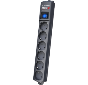Pilot S surge protector 6 outlets  (EUR 5 + 1 without grounding) 7 m,  graphite