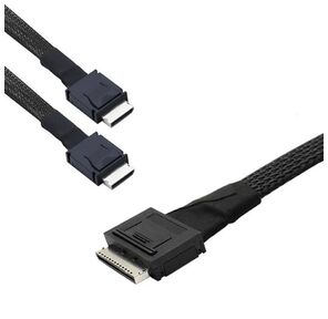 Кабель Amphenol RML80-0249 / RML42-0249 Cable OcuLink SFF8611 8i to 2x SFF8611 4i,  length= 80cm,  OEM