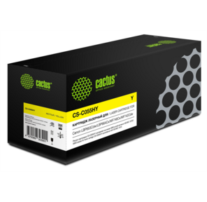 Картридж лазерный Cactus CS-C055HY желтый  (5900стр.) для Canon LBP663Cdw / LBP664Cx / MF746Cx / MF742Cdw / M