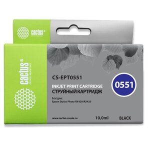 Cactus CS-EPT0551 Картридж струйный черный для Epson Stylus RX520 / Stylus Photo R240  (10мл)