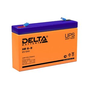 Battery Delta HR 6-9,  voltage 6V,  capacity 9Ah,  151х34х100mm