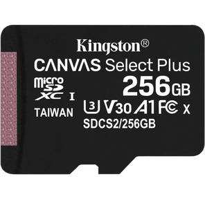 Флеш карта microSDHC 256Gb Class10 Kingston SDCS2 / 256GBSP CanvSelect Plus + adapter