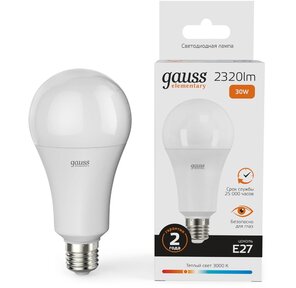 GAUSS 73219 Светодиодная лампа LED Elementary A67 30W E27 2320lm 3000K 1 / 10 / 50 0