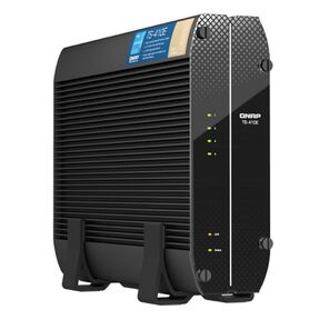 SMB QNAP TS-410E-8G NAS 4 HDD trays. Intel Celeron J6412 4-core 2.0-2.6 GHz,  8 GB RAM  (max),  2x2.5 GbE,  4xUSB 3.2 Gen 2  (10Gbps), 1xHDMI