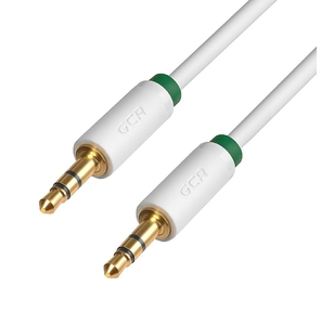 Greenconnect Кабель аудио 1.5m jack 3, 5mm / jack 3, 5mm белый,  зеленая окантовка,  ультрагибкий,  28 AWG,  M / M,  Premium GCR-AVC1662-1.5m,  экран,  стерео