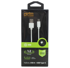 Cactus CS-USB.A.USB.C-1.2 Кабель USB  (m)-USB Type-C  (m) 1.2м белый блистер