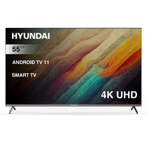 Телевизор LED Hyundai 55" H-LED55BU7006 Android TV Frameless черный 4K Ultra HD 60Hz DVB-T DVB-T2 DVB-C DVB-S DVB-S2 USB WiFi Smart TV