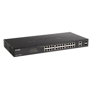 D-Link DGS-1100-26MPV2 / A3A Настраиваемый L2 коммутатор с 24 портами 10 / 100 / 1000Base-T и 2 комбо-портами 1000Base-T / SFP  (24 порта PoE 802.3af / at,  PoE-бюджет 370 Вт)