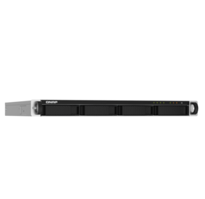 SMB QNAP TS-432PXU-2G 4-Bay quad-core AL324 64-bit 1.7 GHz rackmount NAS with 250W PSU,  2GB DDR4 UDIMM RAM  (max 1x16GB),  SATA 6Gb / s,  2x 10GbE SFP+ LAN,  2x2.5 GbE LAN,  1x PCIe Gen2 x2 slot. W / o RAIL-B02