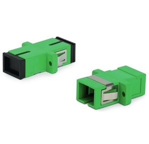 Hyperline FA-P11Z-SC / ­SC-N / ­BK-GN Оптический проходной адаптер SC-SC,  SM,  simplex,  корпус пластиковый,  зеленый,  черные колпачки