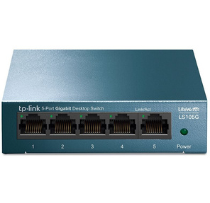 5 ports Giga Unmanagement switch,  5 10 / 100 / 1000Mbps RJ-45 ports,  metal shell,  desktop and wall mountable,  plug and play,  support 802.1p QoS,  power saving