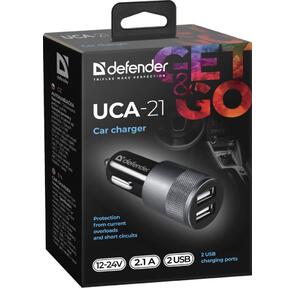 Defender Автомобильное ЗУ UCA-21 2USB,  5V / 2.1A