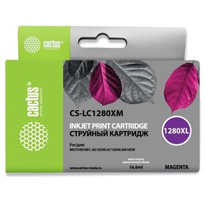 Cactus LC-1280XM Картридж струйный Cactus CS-LC1280XM пурпурный для Brother MFC-J6510 / 6910DW  (16, 6ml)