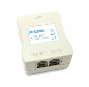 D-Link DSL-30CF / RS,  ADSL Annex A splitter  (1xRJ11 input and 2xRJ-11 output ports ) with 10cm phone cable
