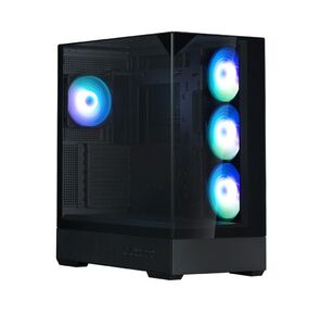 корпус ZALMAN P40 Prism Plus,  ATX,  BLACK,  WINDOW,  3xCombo  (3.5'' or 2.5"),  1xUSB TYPE-C,  2xUSB3.0,  SIDE 3x120mm ARGB,  REAR 1x120mm ARGB