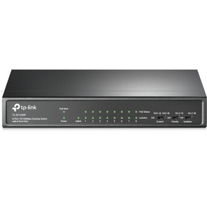 TP-ink TL-SF1009P 9-port 10 / 100Mbps unmanaged switch with 8 PoE+ ports,  compliant with 802.3af / at PoE