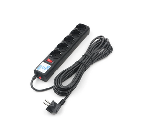 Фильтр-удлинитель Power Cube 1.9м 5 розеток  (черный графит) 10А / 2, 2кВт /  Surge protector Power Cube 1.9 m 5 outlets  (Black graffite) 10A  /  2.2kW