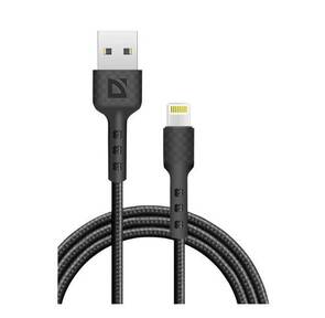 Defender USB кабель F181,  USB 2.0  (AM) - Apple Lightning  (M),  1метр,  2.4А,  нейлоновая оплетка,  чёрный.