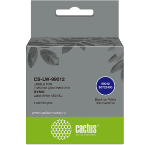 Этикетки Cactus CS-LW-99012 сег.:89x36мм черный белый 260шт / рул Dymo Label Writer 450 / 4XL