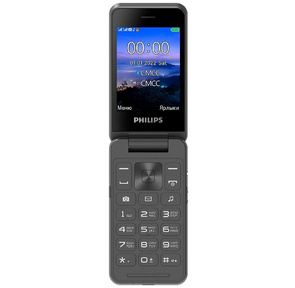 Philips E2602 Xenium темно-серый раскладной 2Sim 2.8" 240x320 Nucleus 0.3Mpix GSM900 / 1800 FM microSD max32Gb