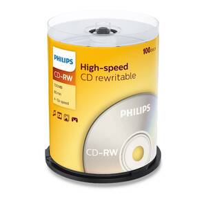 Диск CD-RW Philips 700 Mb,  12х,  Cake Box  (100)
