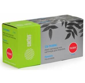 Cactus CS-TK580C Тонер Картридж голубой для Kyocera FS-C5150DN / P6021 Ecosys  (2800стр.)