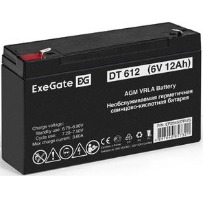 EXEGATE EP234537RUS Аккумуляторная батарея  Exegate EG12-6  /  EXG6120,  6В 12Ач,  клеммы F1  (универсальные)