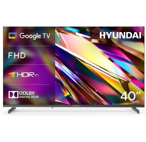Телевизор LED Hyundai 40" H-LED40BS5011 Google TV Frameless черный FULL HD 60Hz DVB-T2 DVB-C DVB-S DVB-S2 USB WiFi Smart TV