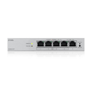 Коммутатор Web Smart L2 коммутатор Zyxel GS1200-5HPv3,  5xGE  (4xPoE+),  бюджет PoE 68 Вт,  настольный,  бесшумный