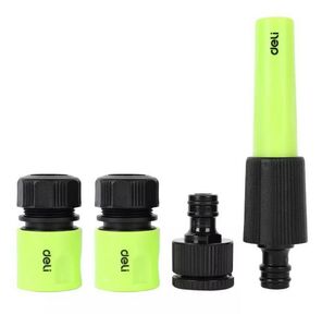 Набор соединителей для поливочных шлангов 5 шт 1 / 2" Deli DL8798 1 / 2" быстросъемный коннектор с аквастопом,  1 / 2" быстросъемный коннектор,  штуцер 1 / 2"-3 / 4",  регулируемая головка 110 мм для изменения формы струи,  ударопрочный пластик