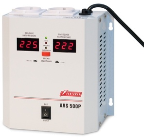Powerman AVS-P Voltage Regulator 500VA,  Digital Indication,  Wall Mount,  2x Schuko Outlets,  1m Power Cord,  230V,  1 year warranty,  White