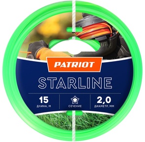 Леска для садовых триммеров Patriot Starline d=2.0мм L=15м  (805201056)