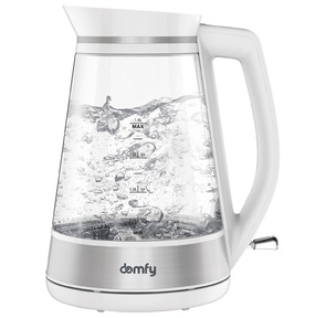 Чайник электрический Domfy DSW-EK505 1.8л. 3000Вт белый / прозрачный  (корпус: стекло)