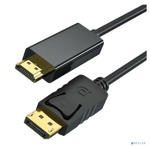 Bion Кабель DisplayPort - HDMI,  20M / 19M,  однонаправленный конвертор сигнала с DisplayPort в HDMI,  экран,  2м,  черный [BXP-CC-DP-HDMI-020]