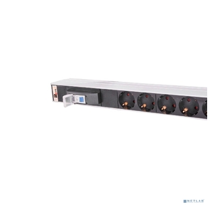 ЦМО Блок розеток Rem-16 с авт. 16А,  7 Shuko,  алюм.,  19",  колодка  (R-16-7S-A-440-K)