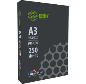 Бумага Cactus CS-LPA3200250 A3 / 200г / м2 / 250л. / белый CIE170% для лазерной печати