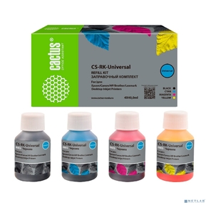 Заправочный набор Cactus CS-RK-Universal голубой / пурпурный / желтый / черный набор 4x40мл для HP / Lexmark / Canon