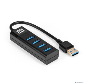 USB-Хаб  (концентратор) 4-в-1 ExeGate DUB-4TP  (кабель-адаптер USB3.0 --> 4xUSB3.0,  Plug&Play,  черный)