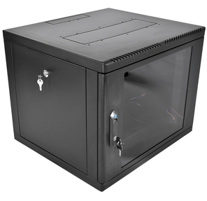 Шкаф коммутационный ЦМО  (ШРН-М-9.650-9005) настенный 9U 600x650мм пер.дв.стекл 120кг черный 581мм 22.5кг 180град. 475мм металл