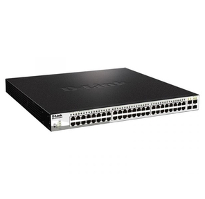 D-Link DGS-1210-52MPP / E2A PROJ Настраиваемый коммутатор WebSmart с 48 портами 10 / 100 / 1000Base-T и 4 портами 1000Base-X SFP  (порты 1-48 с поддержкой PoE 802.3af / 802.3at  (30 Вт),  PoE-бюджет 740 Вт)