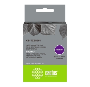 Картридж ленточный Cactus CS-TZES251 черный для Brother 1010 / 1280 / 1280VP / 2700VP