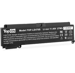 Батарея для ноутбука TopON TOP-LE470S 11.4V 2000mAh литиево-ионная Lenovo T460S,  T470S  (103373)