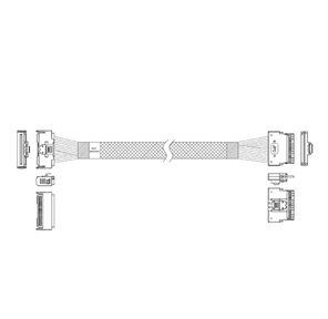 Кабель Amphenol RMC74-9971 MCIO x8 74P  (прямой Straight Type)  -TO-  Slimline SAS x8 74P  (SFF8654,  прямой Straight Type) ,  85 Ohm,  L:85cm