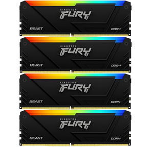 Память оперативная /  Kingston 128GB 3600MHz DDR4 CL18 DIMM  (Kit of 4) FURY Beast RGB