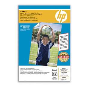 Бумага для фото-печати HP "Advanced Photo Paper" Q8691A  (10x15см,  250г / кв.м,  25л.,  глянц.)