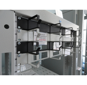 Горизонтальный кабельный органайзер с окнами 19" 1U,  4 кольца,  ГКО-О-4.62