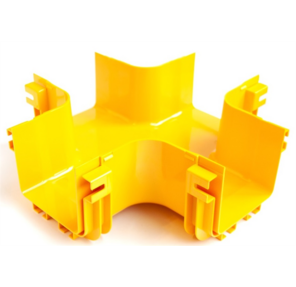 Х-соединитель оптического лотка 120 мм,  монтаж без соединителей,  желтый