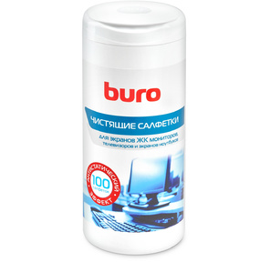Чистящее средство влажные салфетки Buro "BU-Tscreen" для экранов и оптики  (100шт. / уп.)