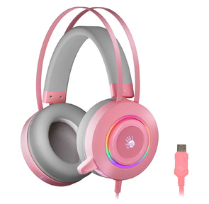 Наушники с микрофоном A4 Bloody G521 розовый 2.3м мониторные USB оголовье  (G521  ( PINK ))