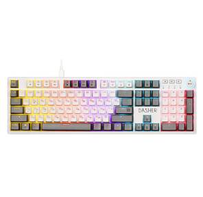 Клавиатура механическая DEFENDER  (45472) Dasher GK-472 RU, белый / серебро